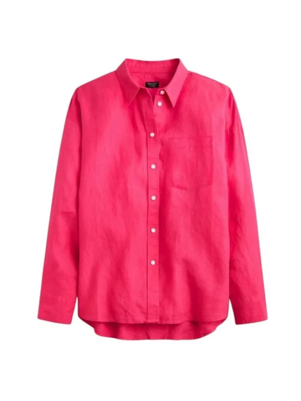 J. Crew x Baird McNutt Pink Linen Button Front Shirt, Size 18